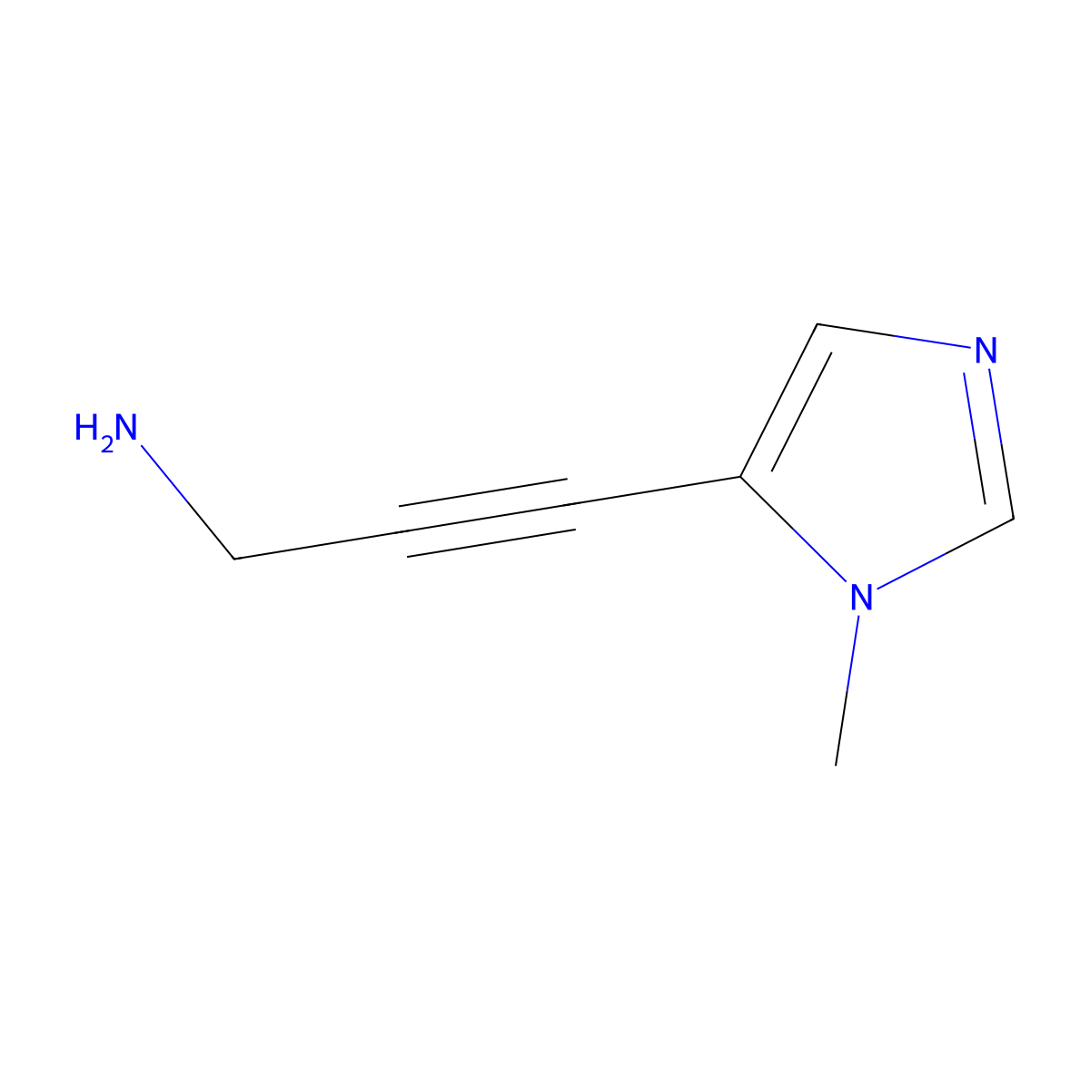 3-(1-methyl-1H-imidazol-5-yl)prop-2-yn-1-amine molecular structure, CAS 2098117-82-7