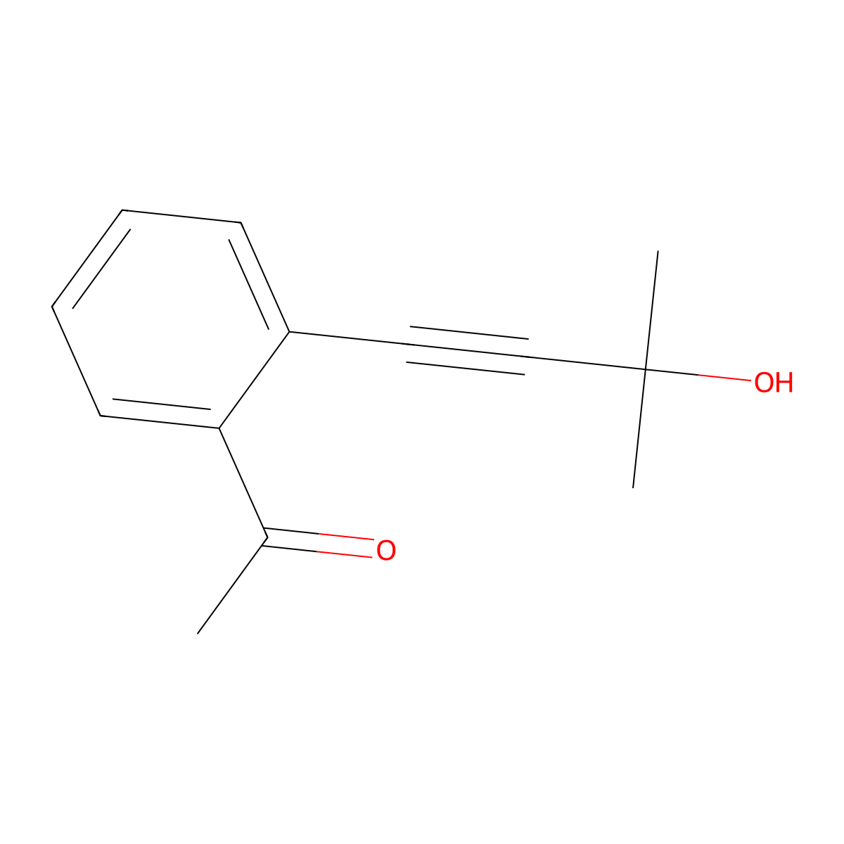 1-[2-(3-Hydroxy-3-methylbut-1-yn-1-yl)phenyl]ethan-1-one molecular structure, CAS 2098118-77-3