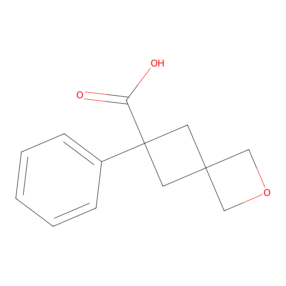 6-Phenyl-2-oxaspiro[3.3]heptane-6-carboxylic acid molecular structure, CAS 2098119-94-7
