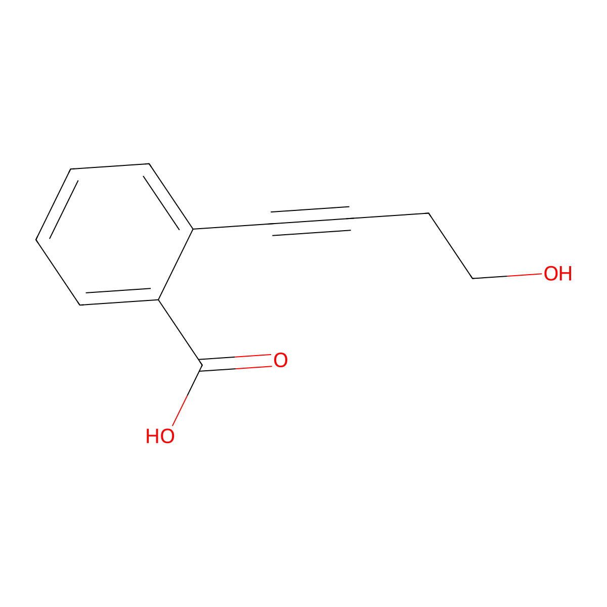 2-(4-Hydroxy-1-butyn-1-yl)benzoic acid molecular structure, CAS 2098120-06-8
