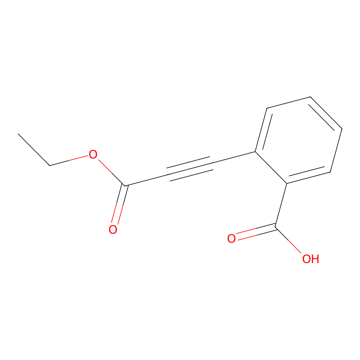 2-(3-Ethoxy-3-oxoprop-1-yn-1-yl)benzoic acid molecular structure, CAS 2098120-66-0