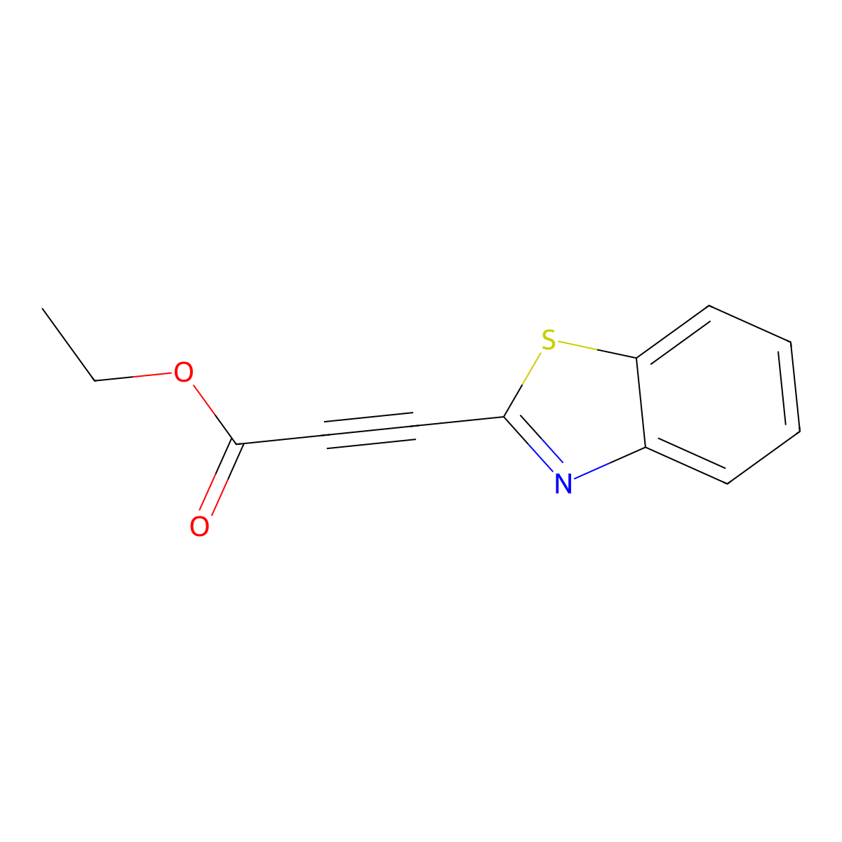 Ethyl 3-(1,3-benzothiazol-2-yl)prop-2-ynoate molecular structure, CAS 2098120-97-7