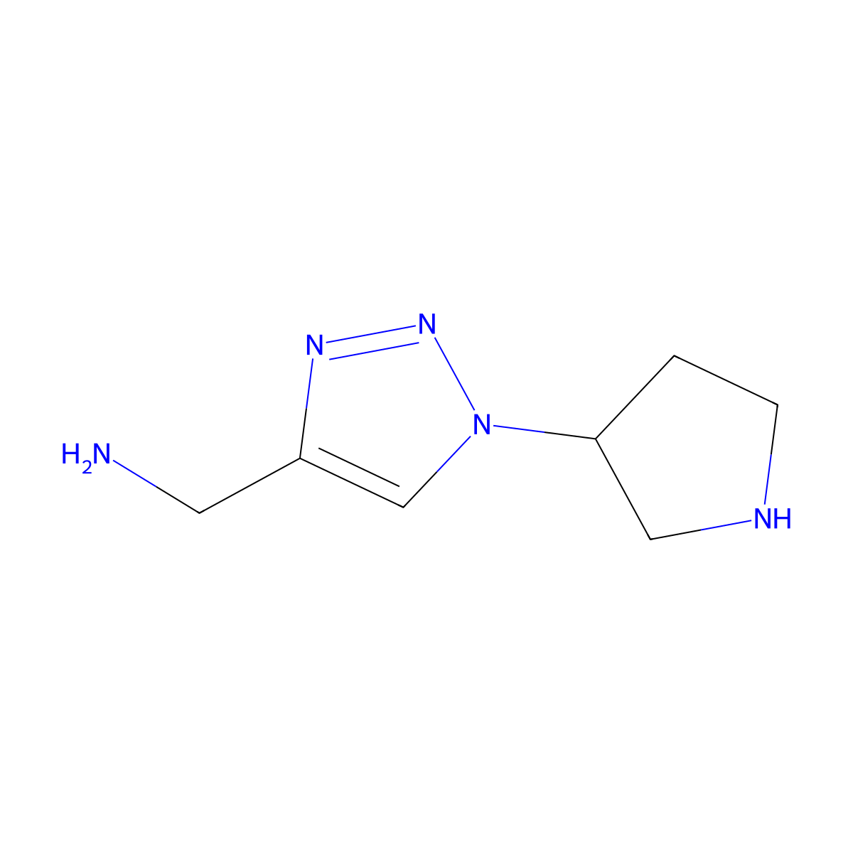 (1-(pyrrolidin-3-yl)-1H-1,2,3-triazol-4-yl)methanamine molecular structure, CAS 2098121-11-8