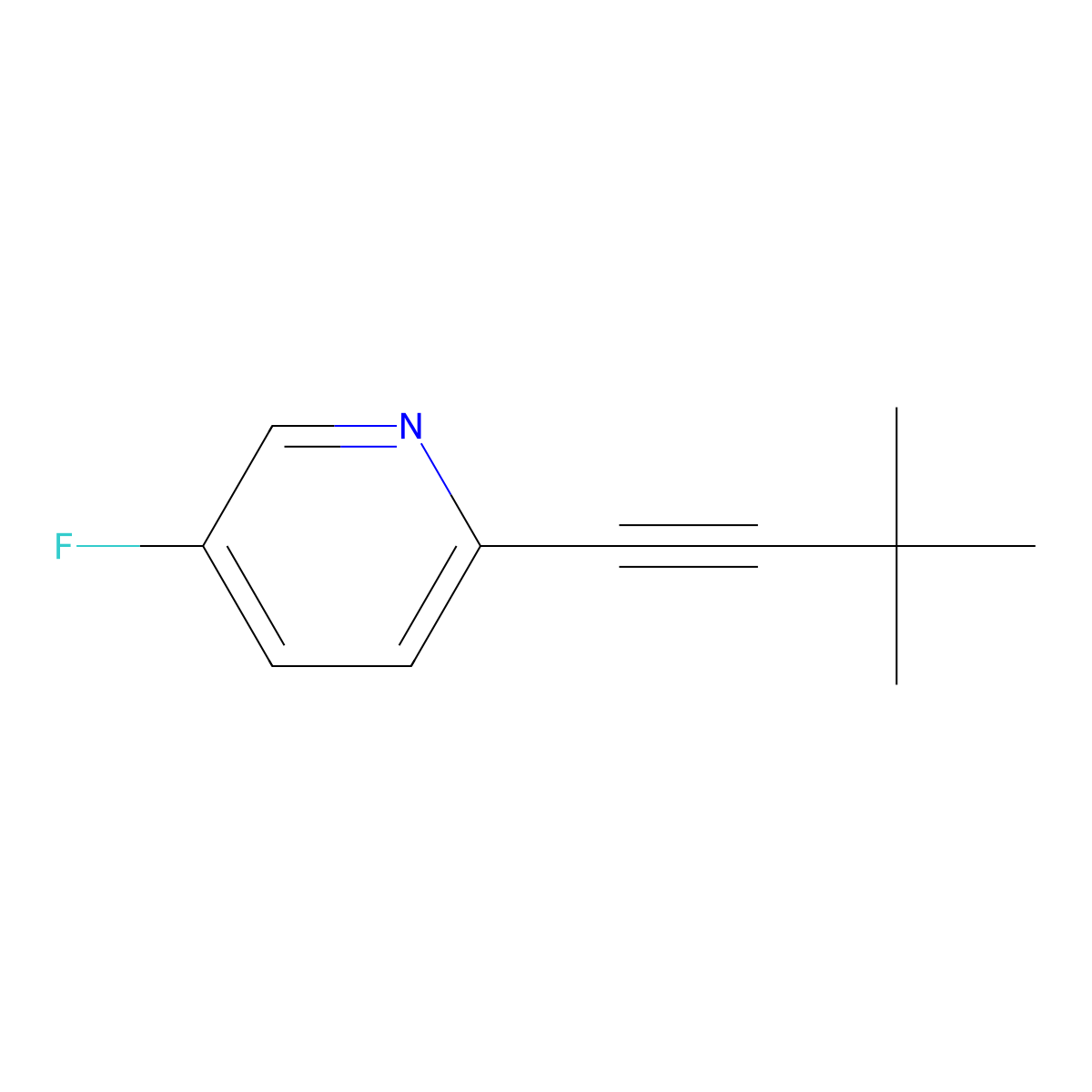 2-(3,3-Dimethyl-1-butyn-1-yl)-5-fluoropyridine molecular structure, CAS 2098121-34-5