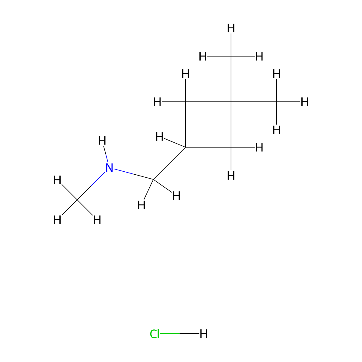 1-(3,3-dimethylcyclobutyl)-N-methylmethanamine hydrochloride molecular structure, CAS 2098121-45-8