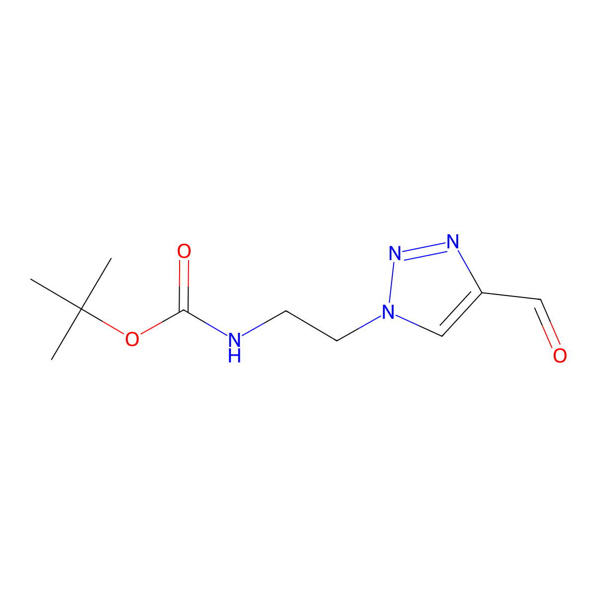 tert-butyl (2-(4-formyl-1H-1,2,3-triazol-1-yl)ethyl)carbamate molecular structure, CAS 2098122-32-6