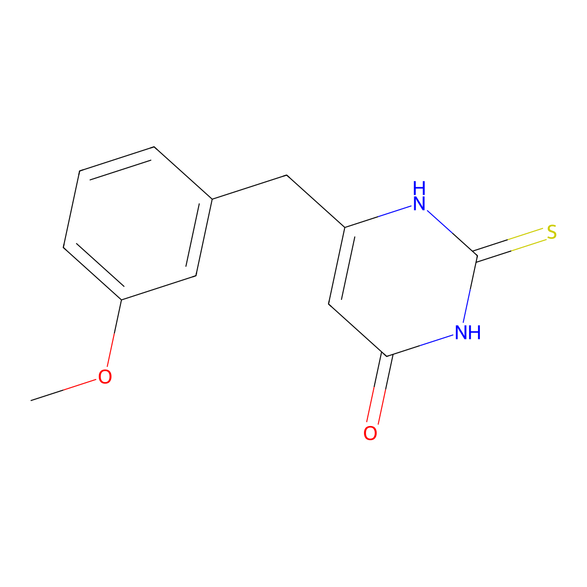 6-(3-methoxybenzyl)-2-thioxo-2,3-dihydropyrimidin-4(1H)-one molecular structure, CAS 2098122-54-2