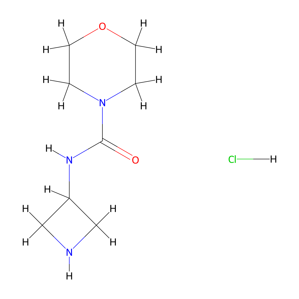 N-(azetidin-3-yl)morpholine-4-carboxamide hydrochloride molecular structure, CAS 2098122-63-3