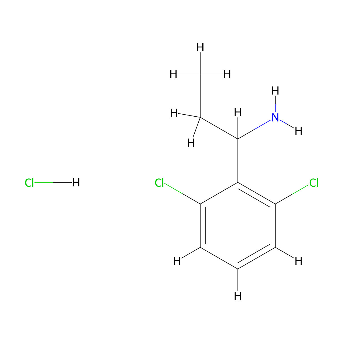 1-(2,6-Dichlorophenyl)propan-1-amine hydrochloride molecular structure, CAS 2098122-74-6