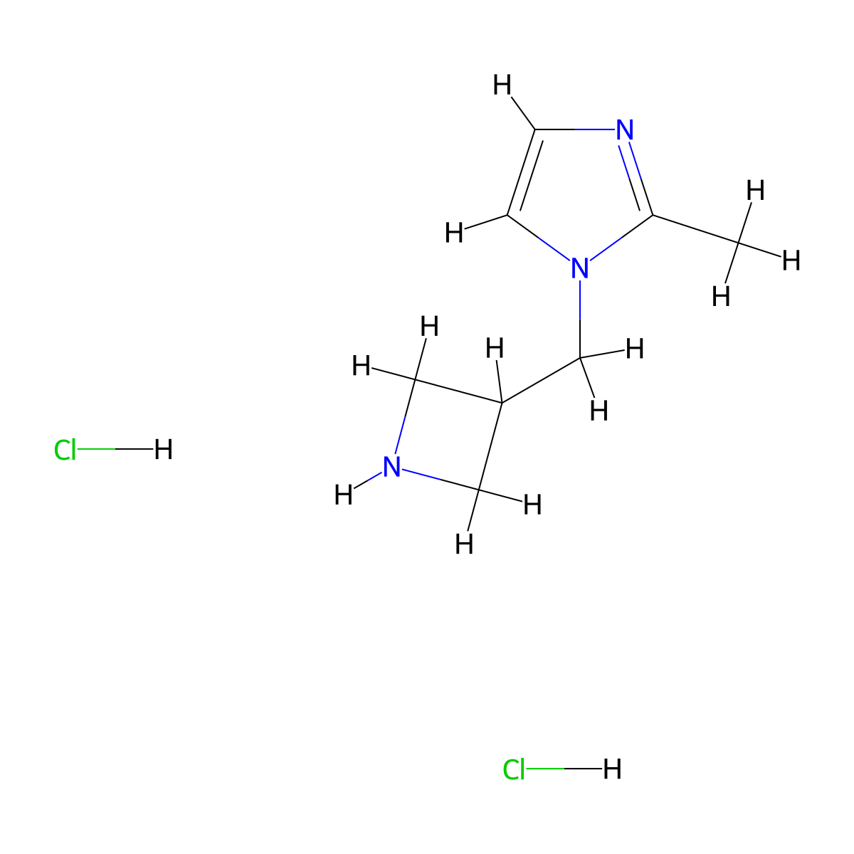 1-(azetidin-3-ylmethyl)-2-methyl-1H-imidazole dihydrochloride molecular structure, CAS 2098125-94-9