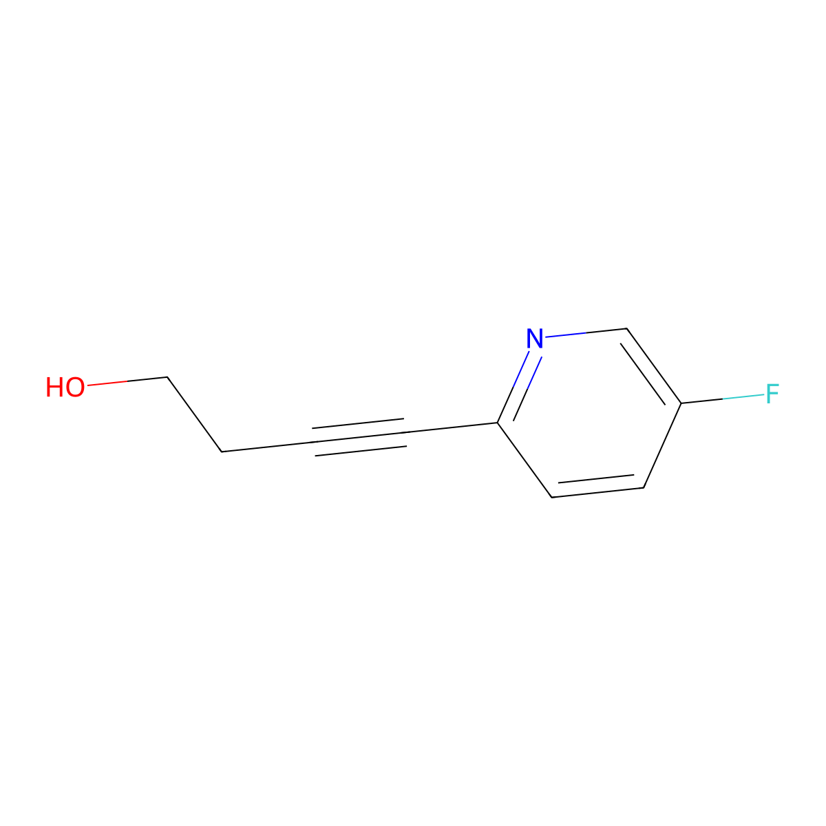 4-(5-Fluoro-2-pyridinyl)-3-butyn-1-ol molecular structure, CAS 2098126-14-6