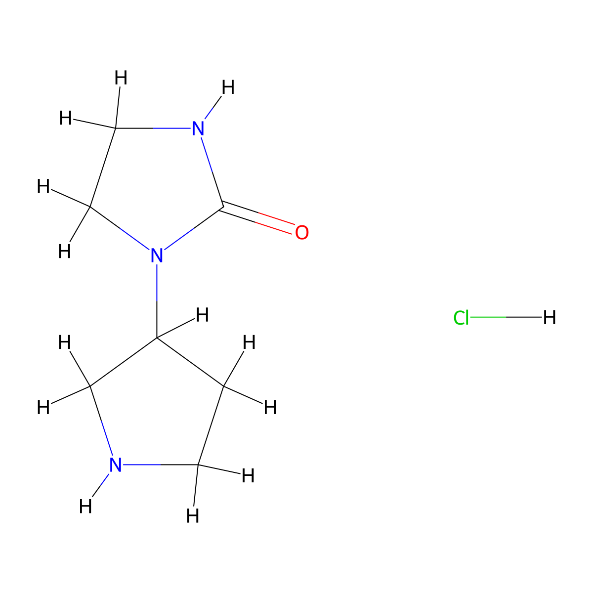 1-(Pyrrolidin-3-yl)imidazolidin-2-one hydrochloride molecular structure, CAS 2098126-41-9