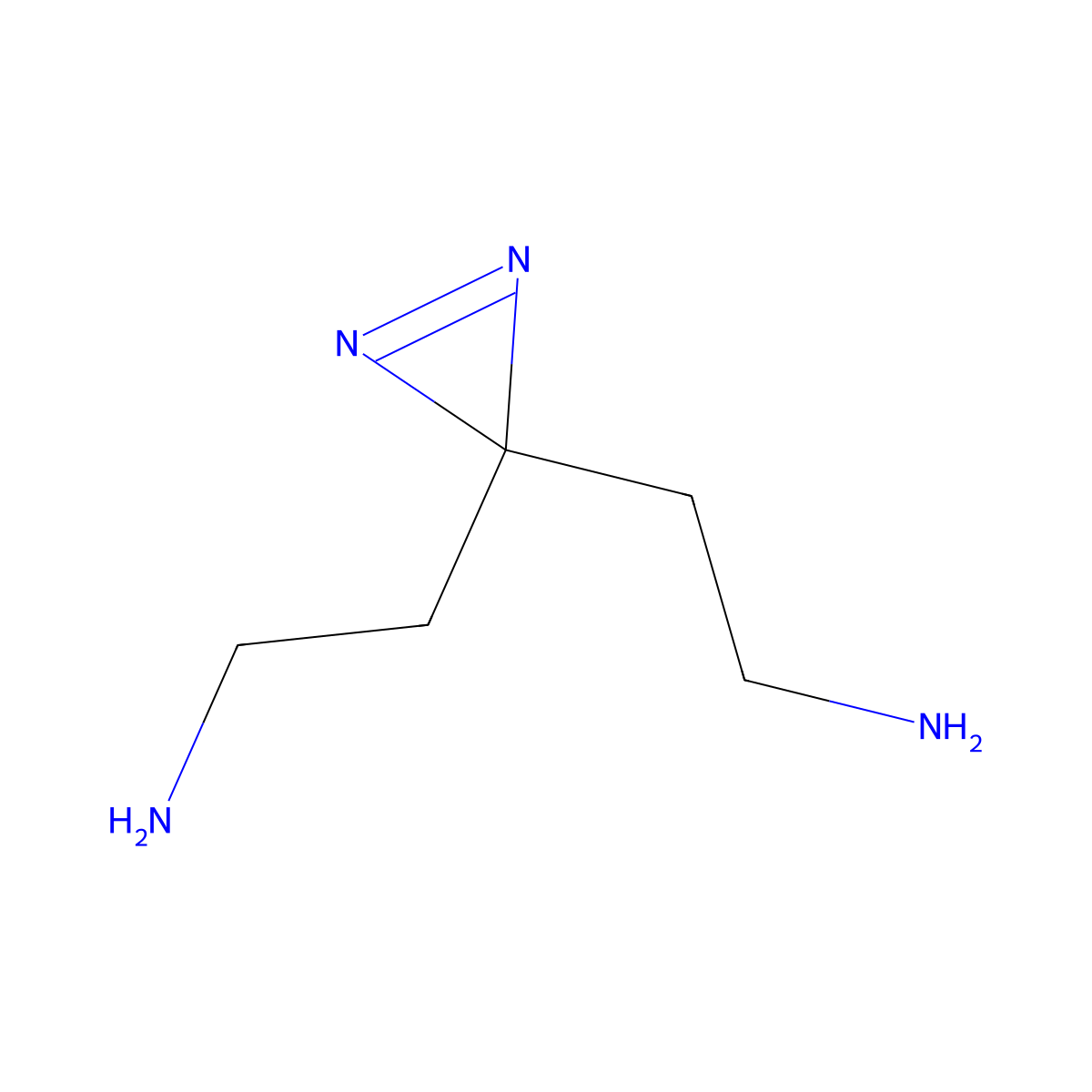 2-[3-(2-aminoethyl)-3H-diazirin-3-yl]ethan-1-amine molecular structure, CAS 2098127-28-5