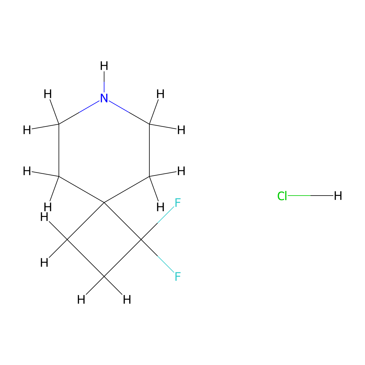 1,1-Difluoro-7-azaspiro[3.5]nonane hydrochloride molecular structure, CAS 2098127-34-3
