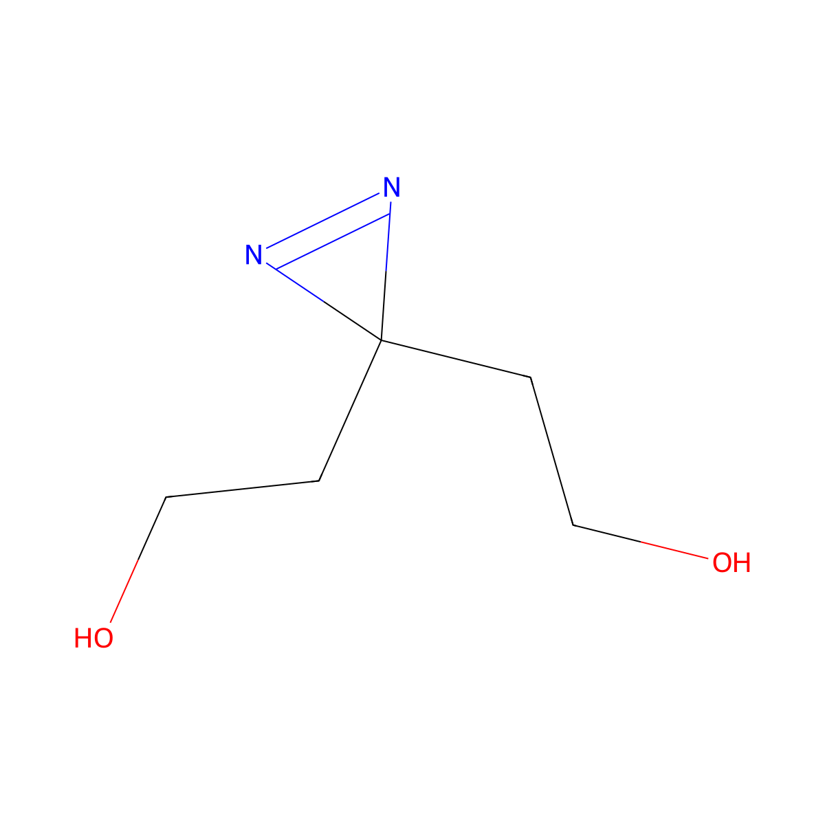 2-[3-(2-hydroxyethyl)-3H-diazirin-3-yl]ethan-1-ol molecular structure, CAS 2098127-54-7
