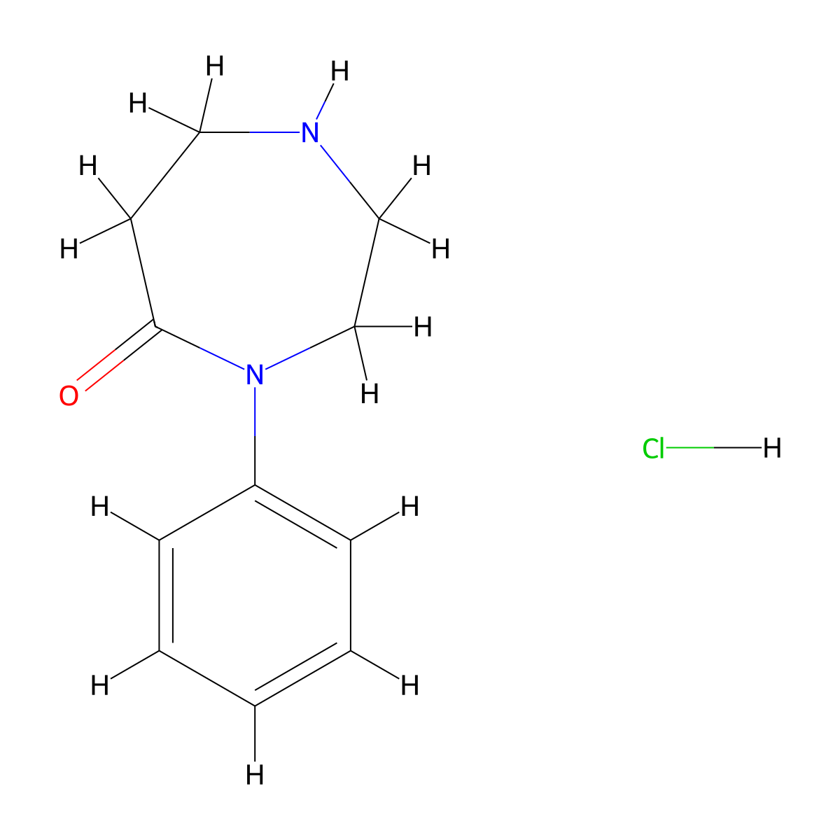 4-Phenyl-1,4-diazepan-5-one hydrochloride molecular structure, CAS 2098127-79-6