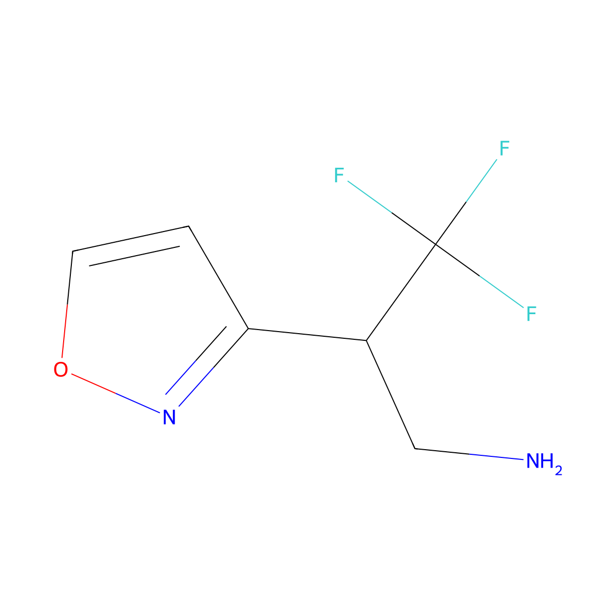 3,3,3-Trifluoro-2-(1,2-oxazol-3-yl)propan-1-amine molecular structure, CAS 2098128-08-4