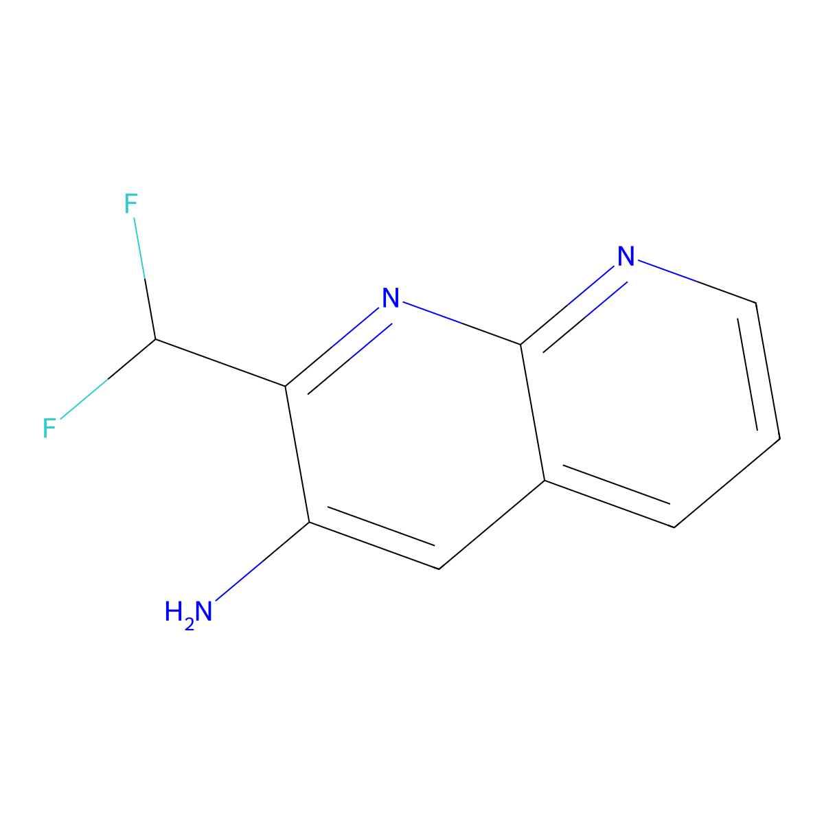 2-(Difluoromethyl)-1,8-naphthyridin-3-amine molecular structure, CAS 2098128-20-0