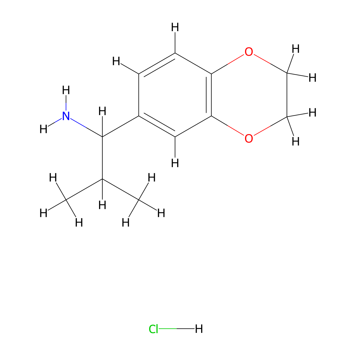 1-(2,3-Dihydrobenzo[b][1,4]dioxin-6-yl)-2-methylpropan-1-amine hydrochloride molecular structure, CAS 2098129-11-2