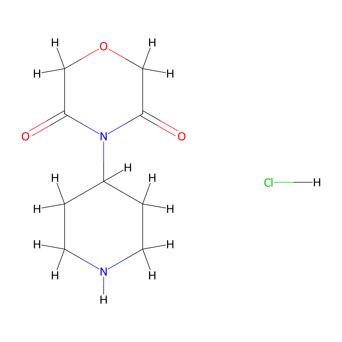 4-(Piperidin-4-yl)morpholine-3,5-dione hydrochloride molecular structure, CAS 2098129-61-2