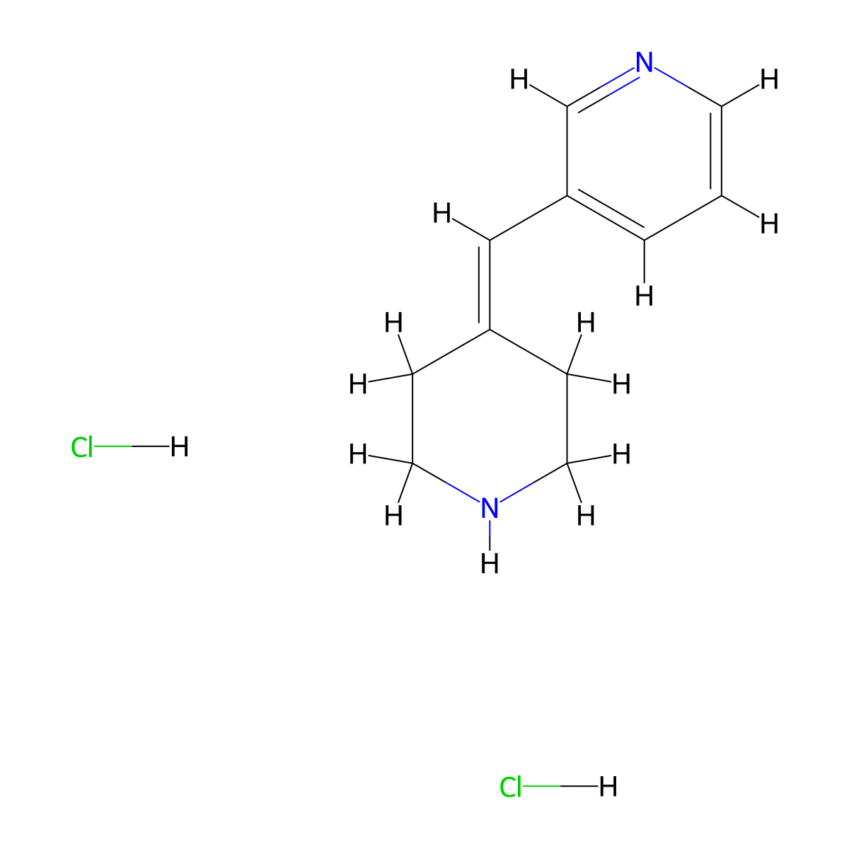 3-((Piperidin-4-ylidene)methyl)pyridine dihydrochloride molecular structure, CAS 2098129-85-0