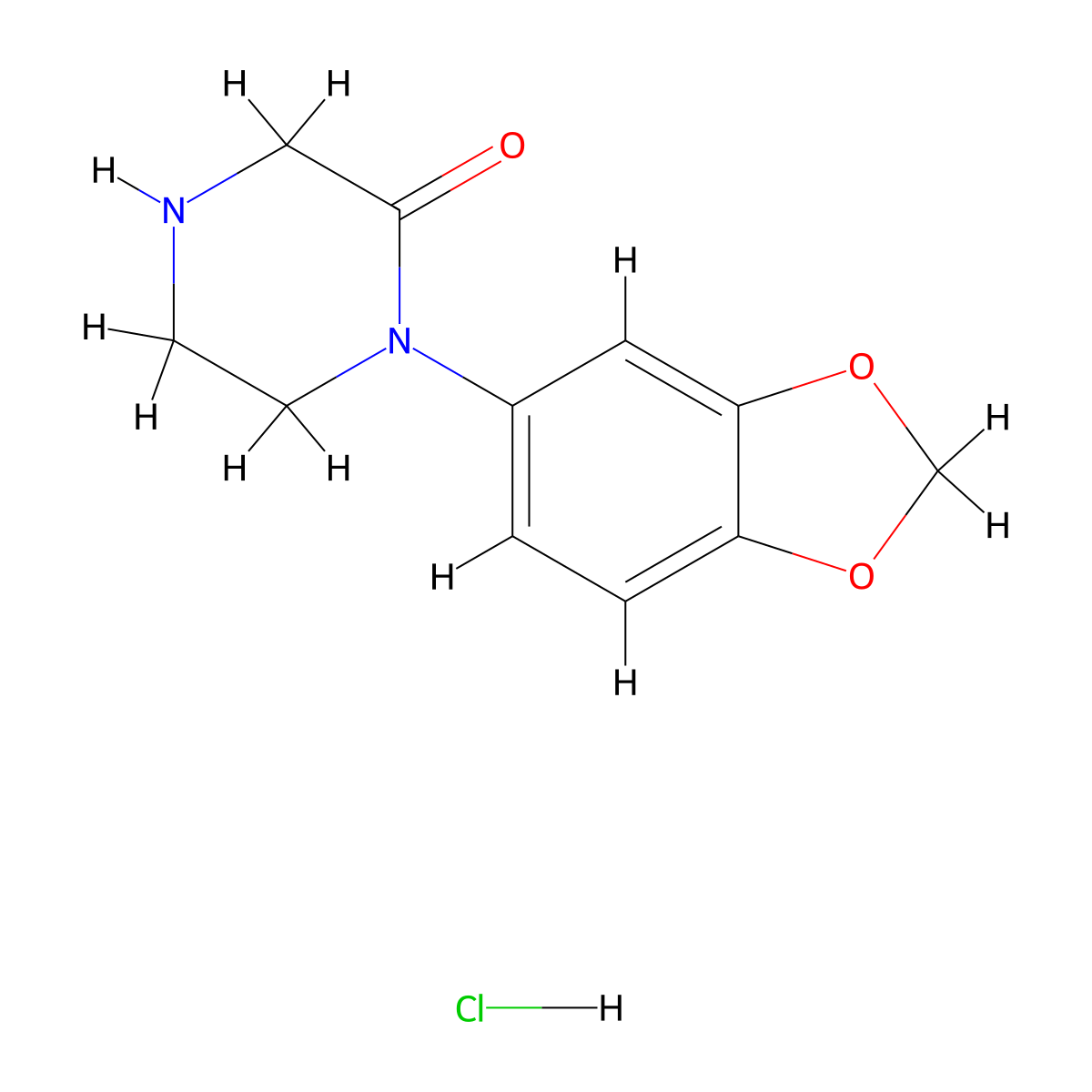 1-(Benzo[d][1,3]dioxol-5-yl)piperazin-2-one hydrochloride molecular structure, CAS 2098129-87-2