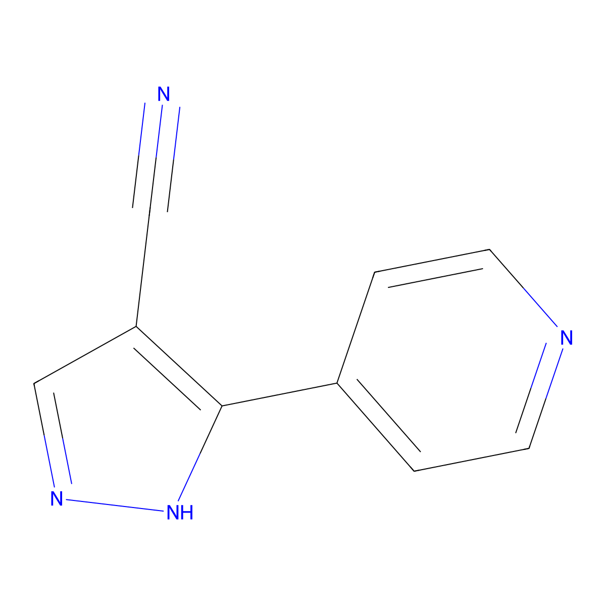3-(pyridin-4-yl)-1H-pyrazole-4-carbonitrile molecular structure, CAS 2098130-98-2