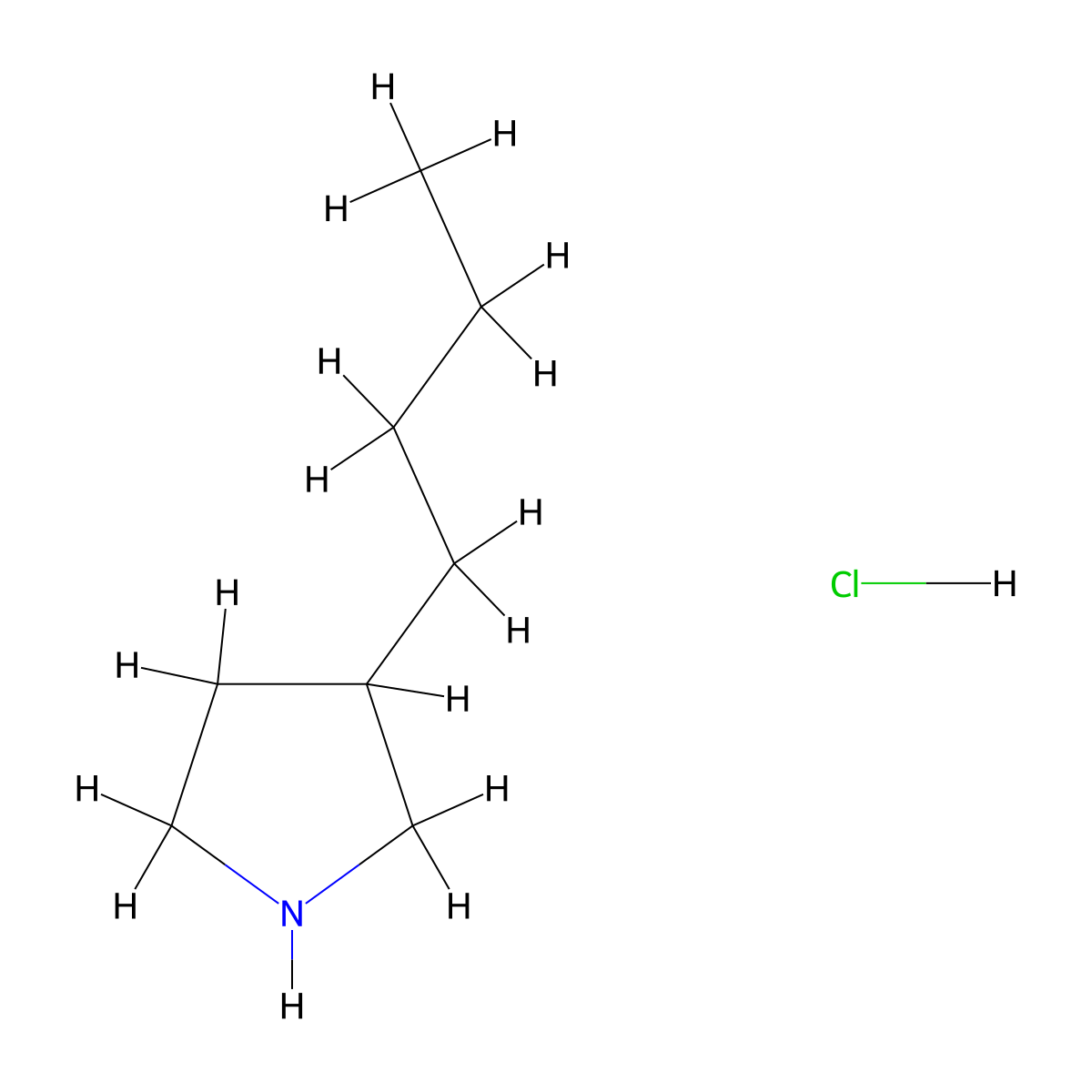 3-Butylpyrrolidine hydrochloride molecular structure, CAS 2098131-00-9