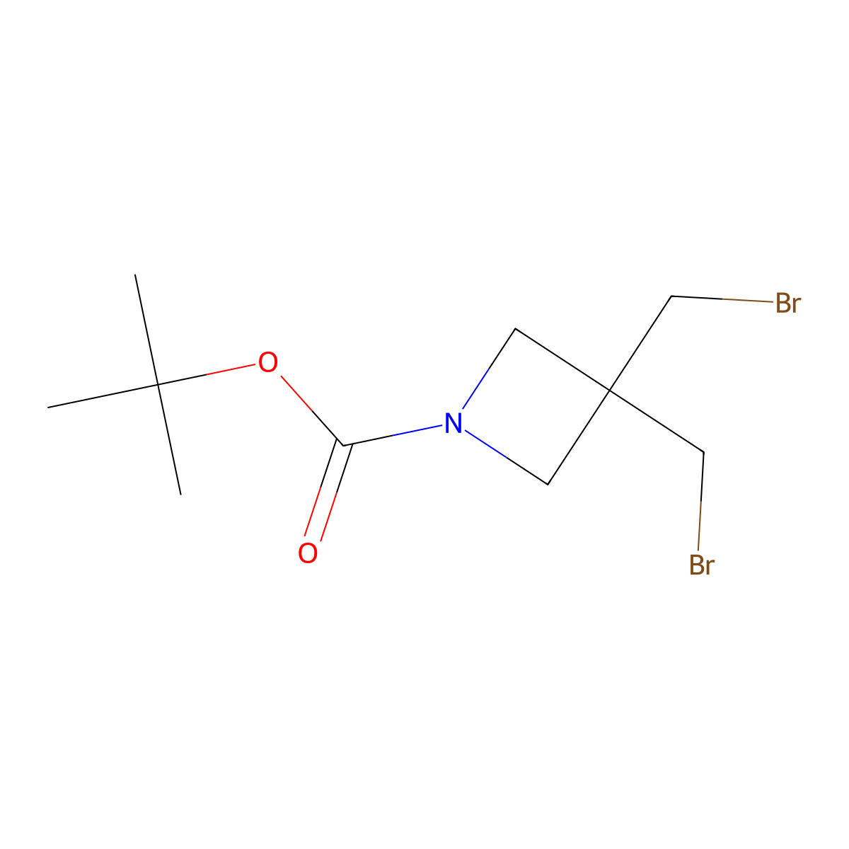 Tert-butyl 3,3-bis(bromomethyl)azetidine-1-carboxylate molecular structure, CAS 2098131-64-5