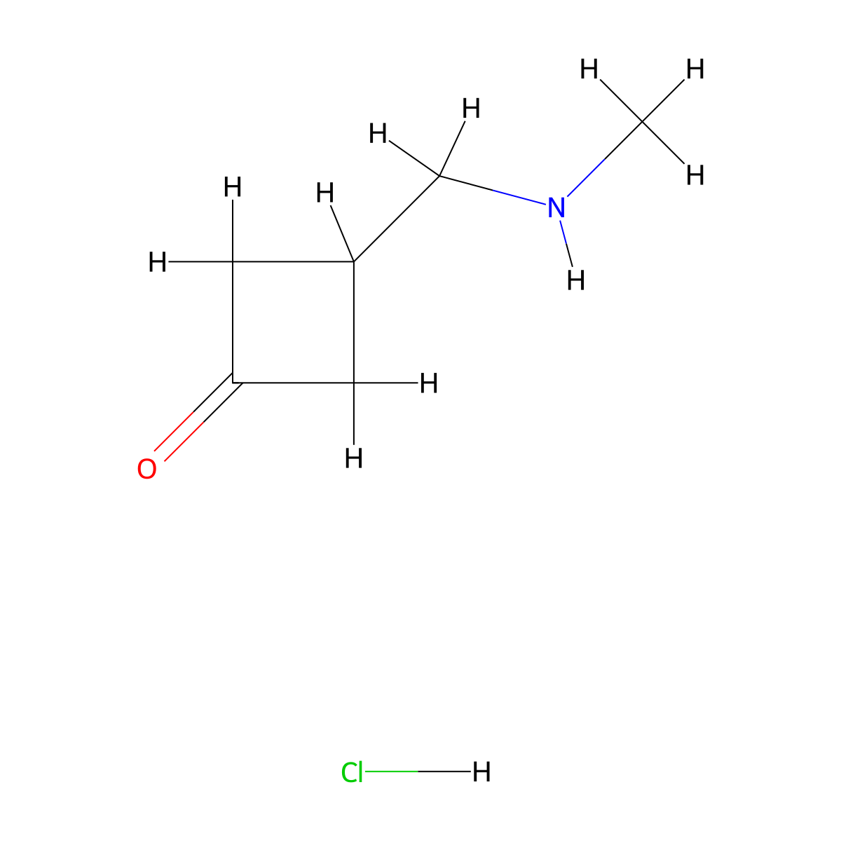 3-((Methylamino)methyl)cyclobutan-1-one hydrochloride molecular structure, CAS 2098132-02-4
