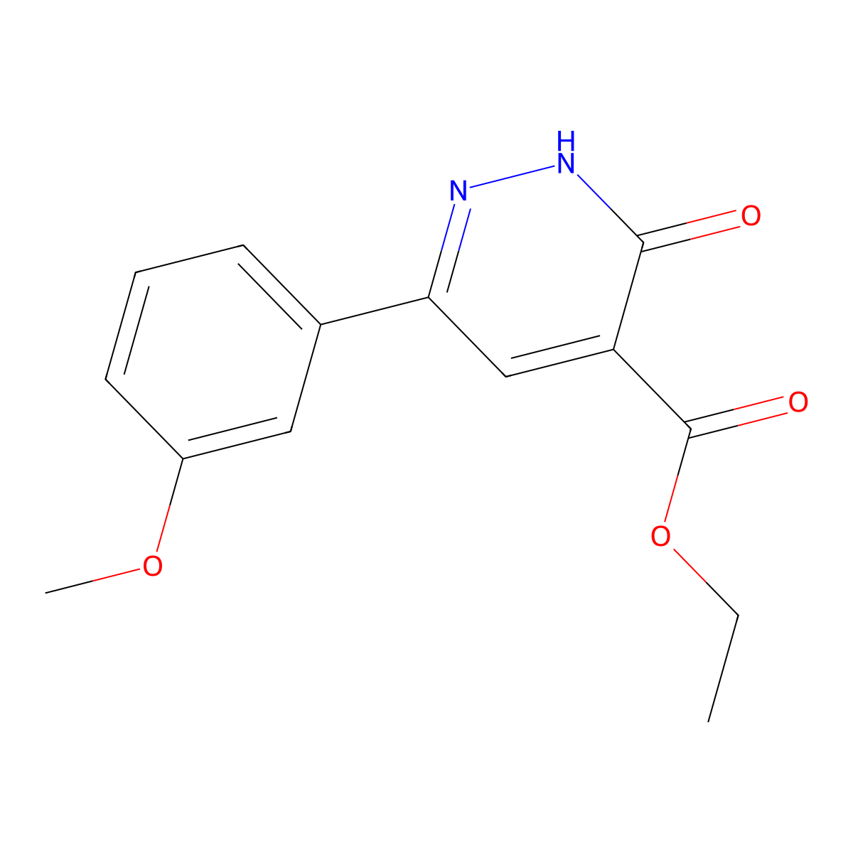 Ethyl 6-(3-methoxyphenyl)-3-oxo-2,3-dihydropyridazine-4-carboxylate molecular structure, CAS 2098137-07-4