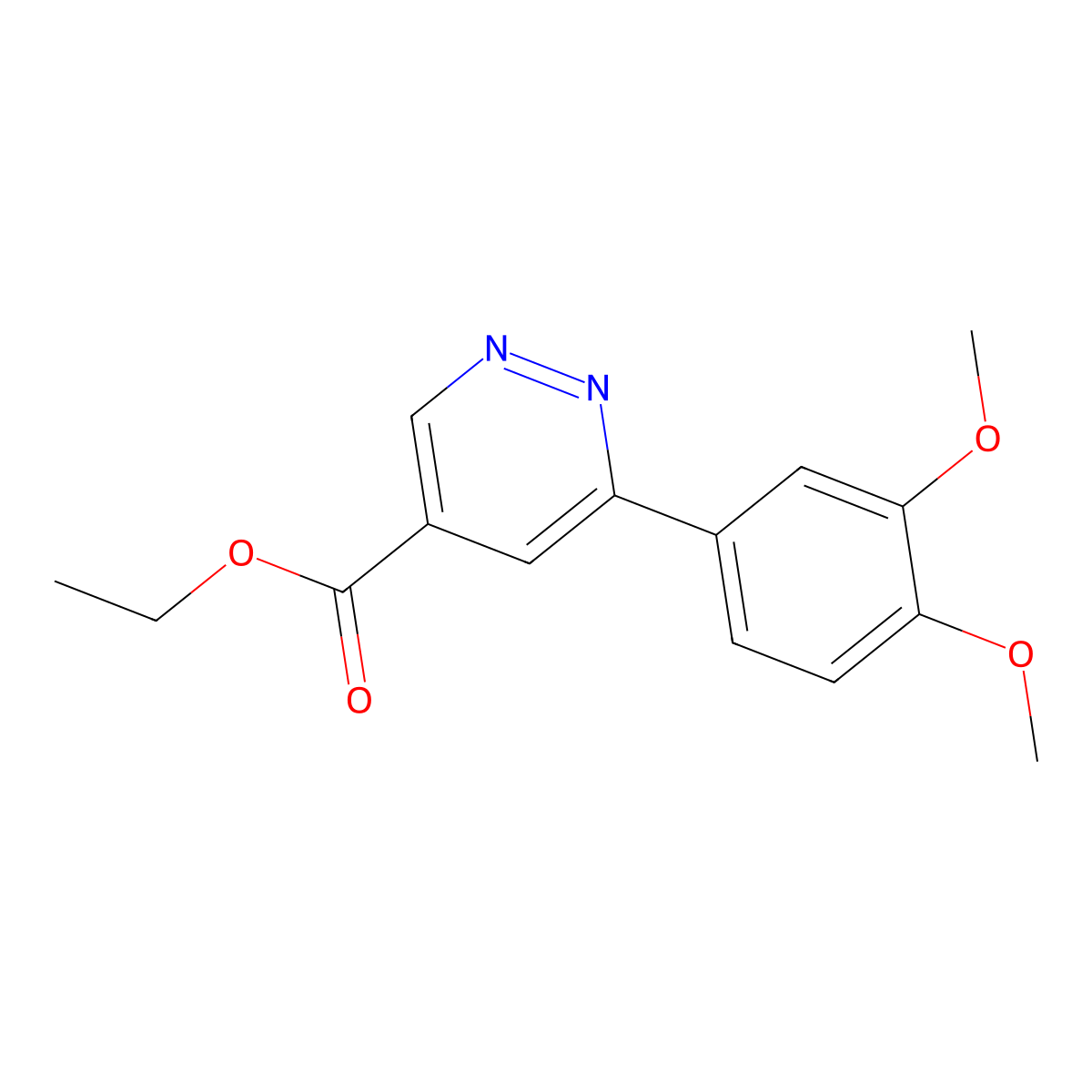 Ethyl 6-(3,4-dimethoxyphenyl)pyridazine-4-carboxylate molecular structure, CAS 2098137-16-5