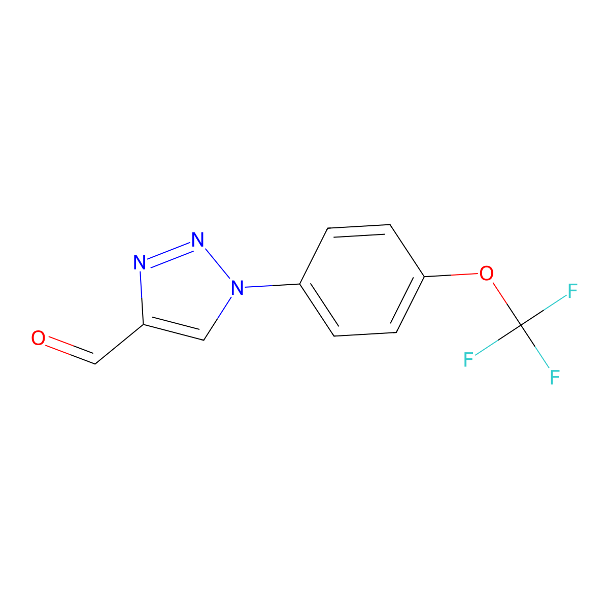 1-[4-(trifluoromethoxy)phenyl]-1H-1,2,3-triazole-4-carbaldehyde molecular structure, CAS 2098138-93-1
