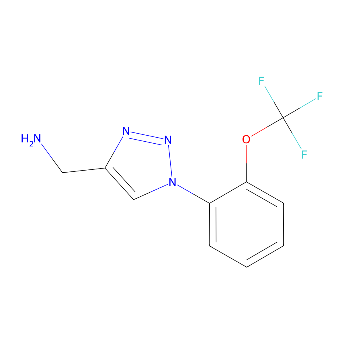 {1-[2-(trifluoromethoxy)phenyl]-1H-1,2,3-triazol-4-yl}methanamine molecular structure, CAS 2098139-00-3