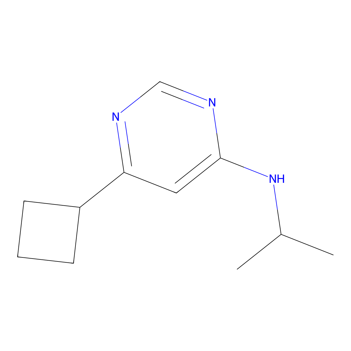 6-cyclobutyl-N-(propan-2-yl)pyrimidin-4-amine molecular structure, CAS 2098139-11-6