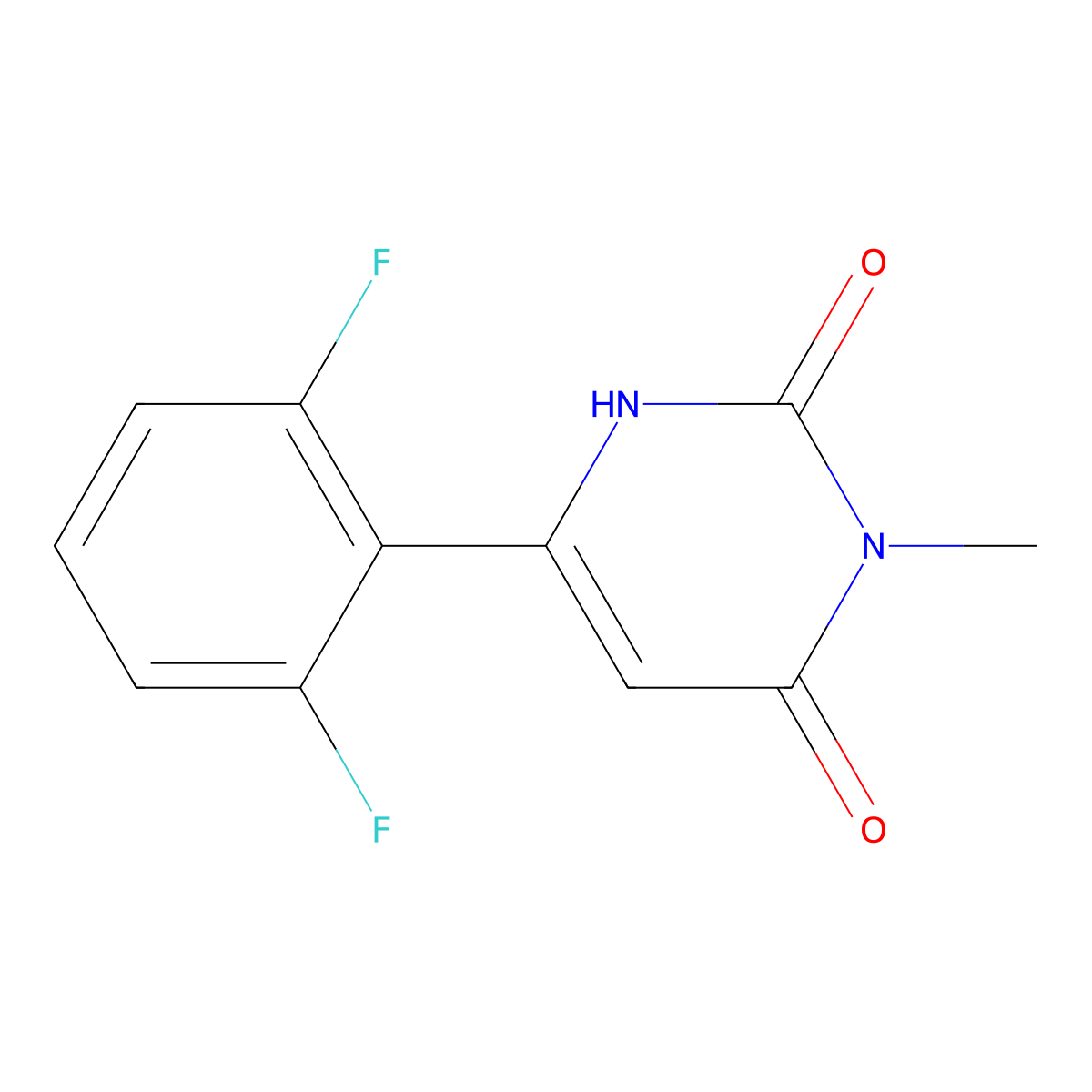 6-(2,6-Difluorophenyl)-3-methyl-1,2,3,4-tetrahydropyrimidine-2,4-dione molecular structure, CAS 2098140-36-2