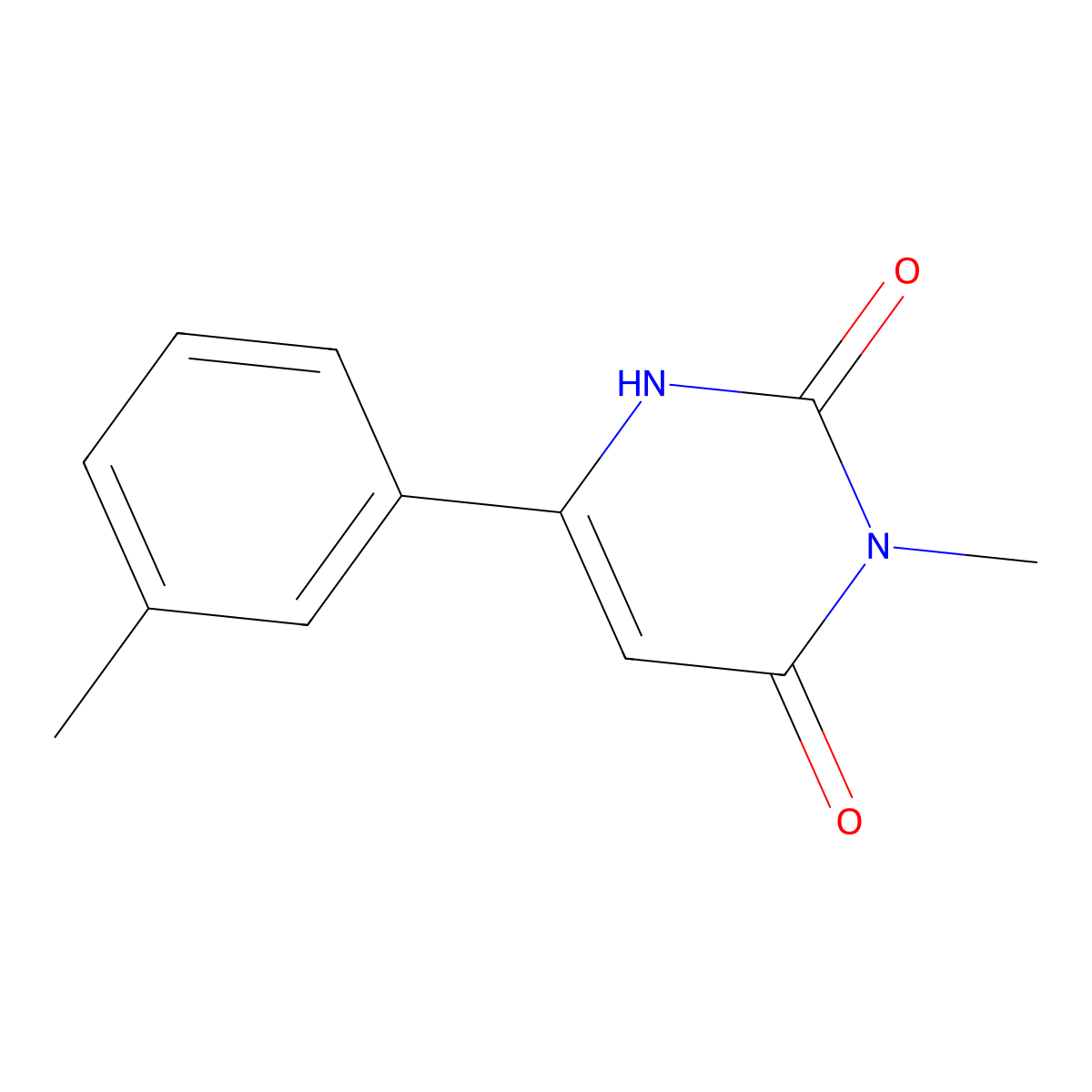 3-Methyl-6-(3-methylphenyl)-1,2,3,4-tetrahydropyrimidine-2,4-dione molecular structure, CAS 2098140-62-4