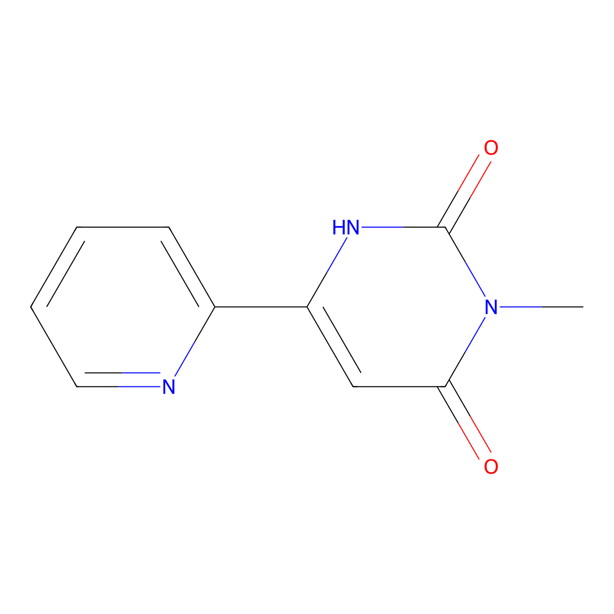 3-Methyl-6-(pyridin-2-yl)-1,2,3,4-tetrahydropyrimidine-2,4-dione molecular structure, CAS 2098141-60-5