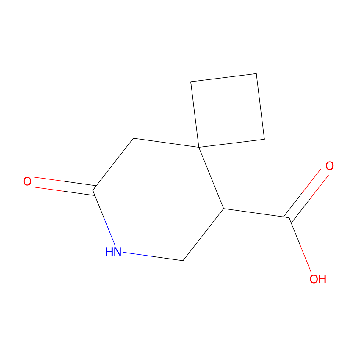 8-Oxo-7-azaspiro[3.5]nonane-5-carboxylic acid molecular structure, CAS 2098142-54-0