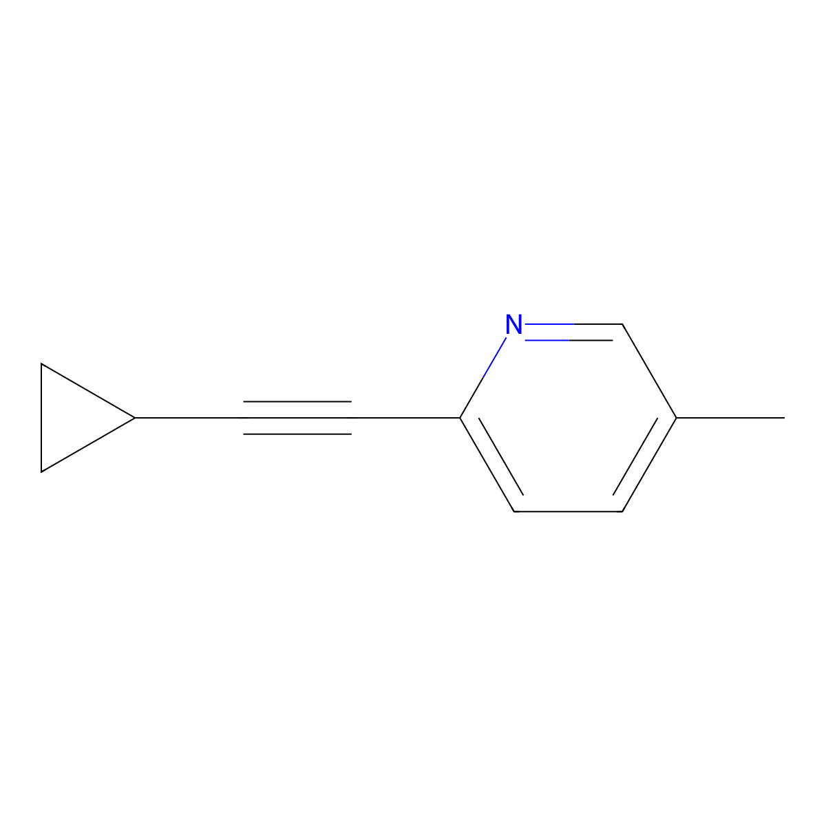 2-(2-Cyclopropylethynyl)-5-methylpyridine molecular structure, CAS 2098142-84-6