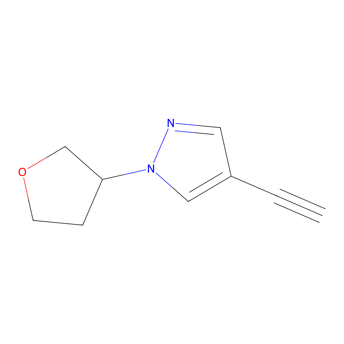 4-ethynyl-1-(oxolan-3-yl)-1H-pyrazole molecular structure, CAS 2098143-31-6
