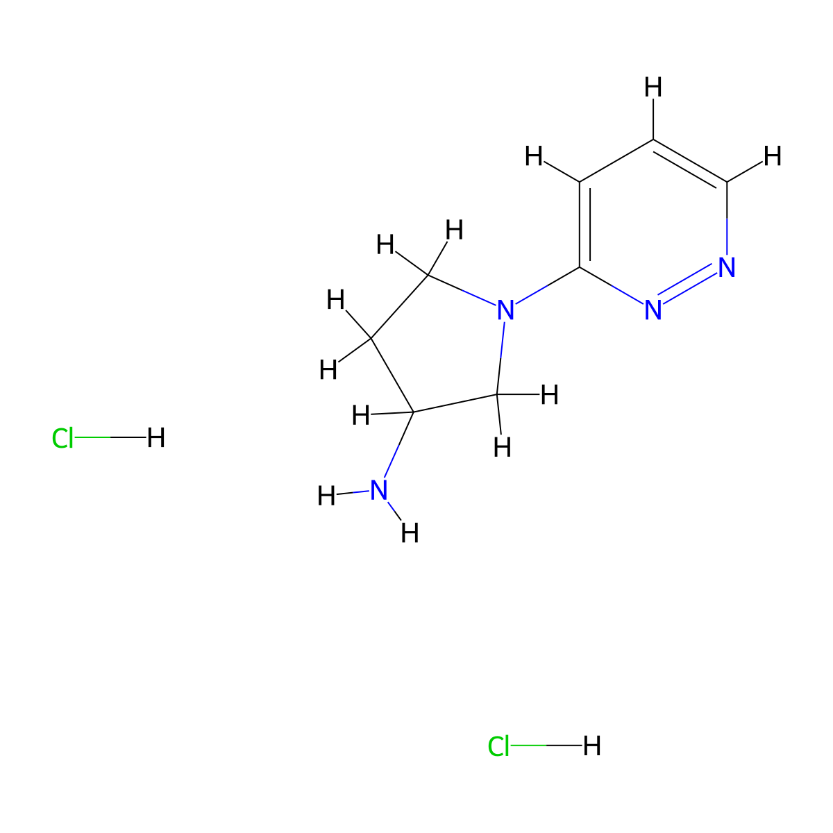 1-(Pyridazin-3-yl)pyrrolidin-3-amine dihydrochloride molecular structure, CAS 2098144-12-6