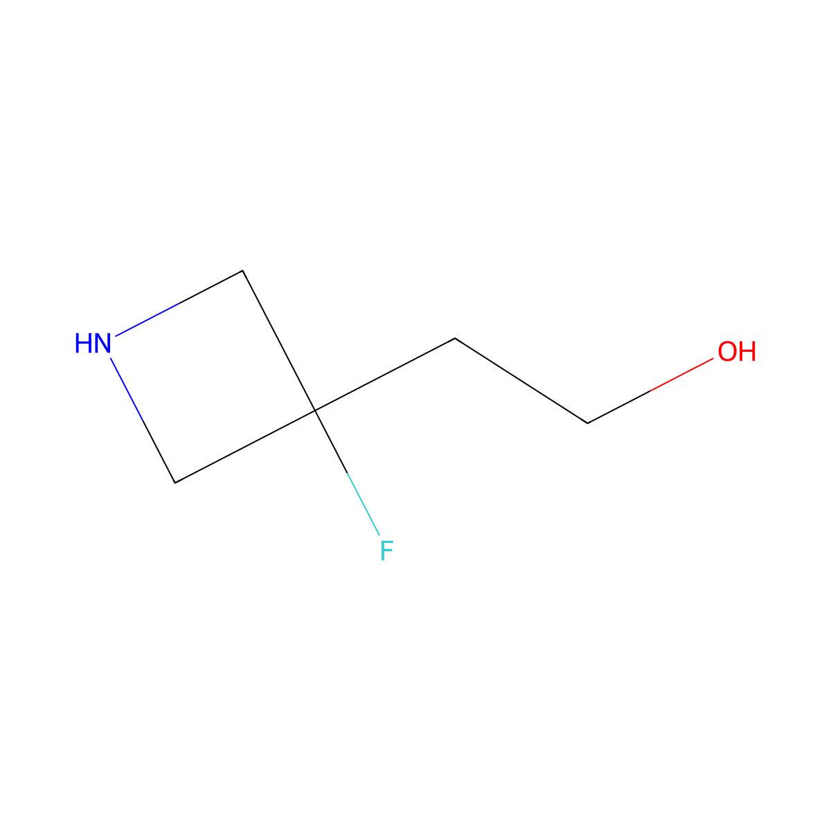 2-(3-Fluoroazetidin-3-yl)ethanol molecular structure, CAS 2098144-56-8