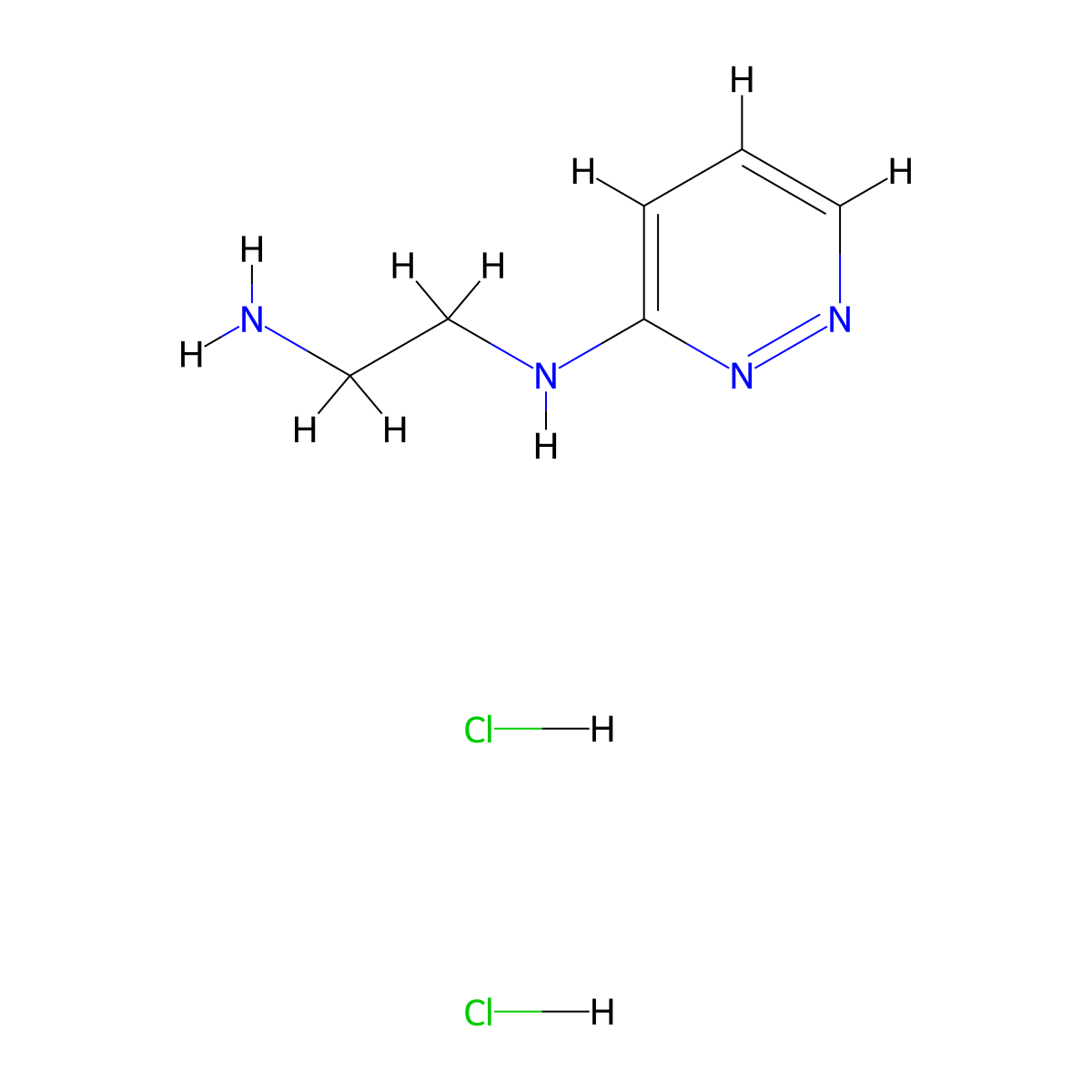 N1-(pyridazin-3-yl)ethane-1,2-diamine dihydrochloride molecular structure, CAS 2098145-17-4