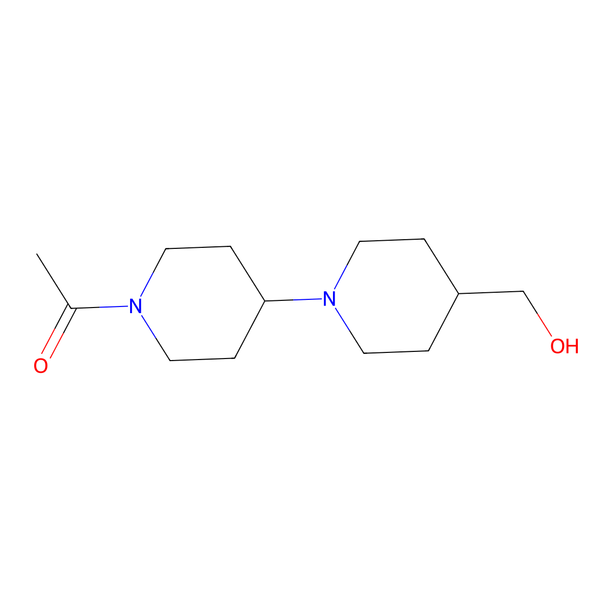 1-[4-(Hydroxymethyl)-[1,4'-bipiperidine]-1'-yl]ethan-1-one molecular structure, CAS 2098153-42-3