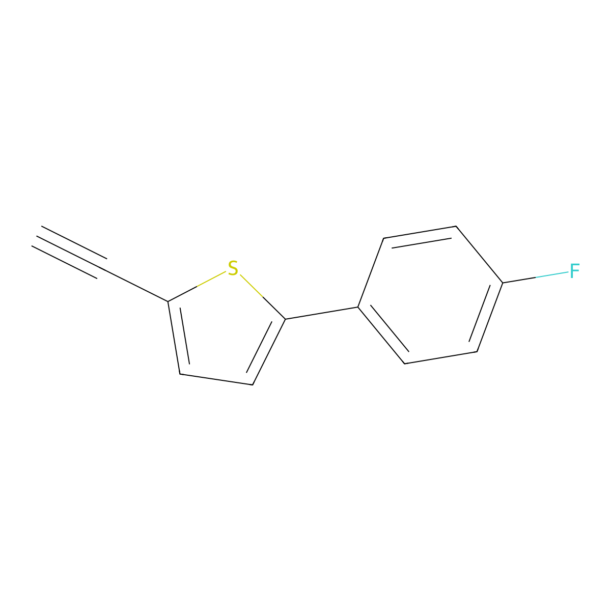 2-Ethynyl-5-(4-fluorophenyl)thiophene molecular structure, CAS 2098153-49-0