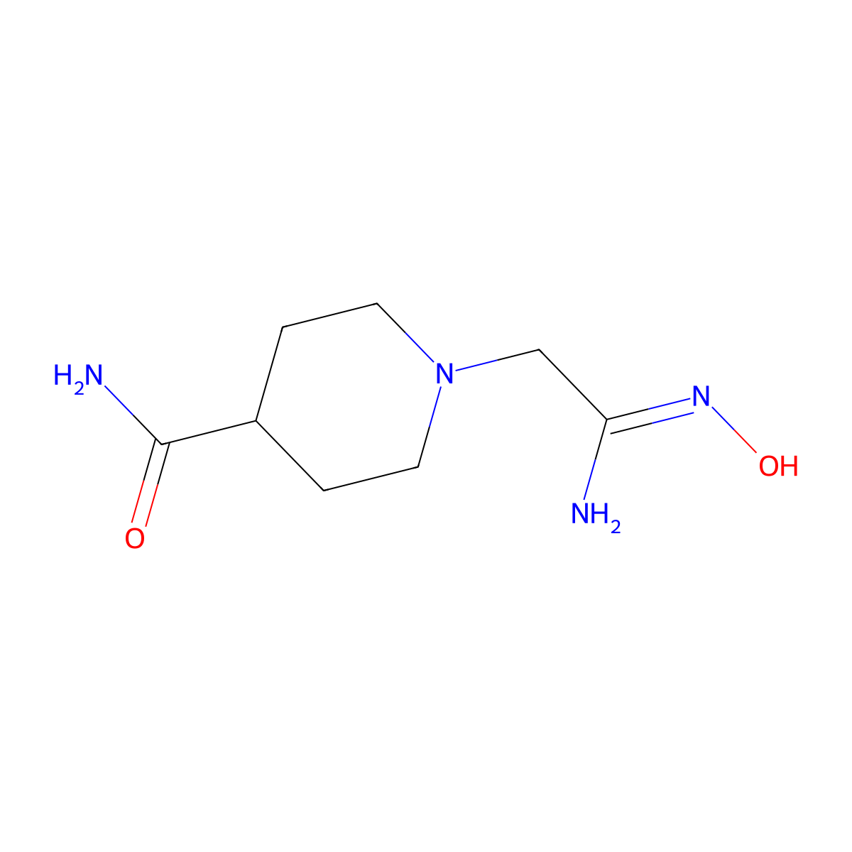 1-[(N'-Hydroxycarbamimidoyl)methyl]piperidine-4-carboxamide molecular structure, CAS 2098155-98-5