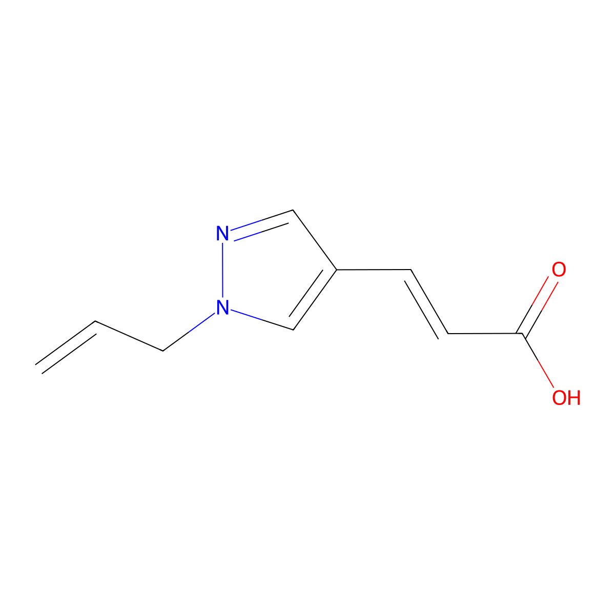 (2E)-3-(1-(prop-2-en-1-yl)-1H-pyrazol-4-yl)prop-2-enoic acid molecular structure, CAS 2098156-79-5