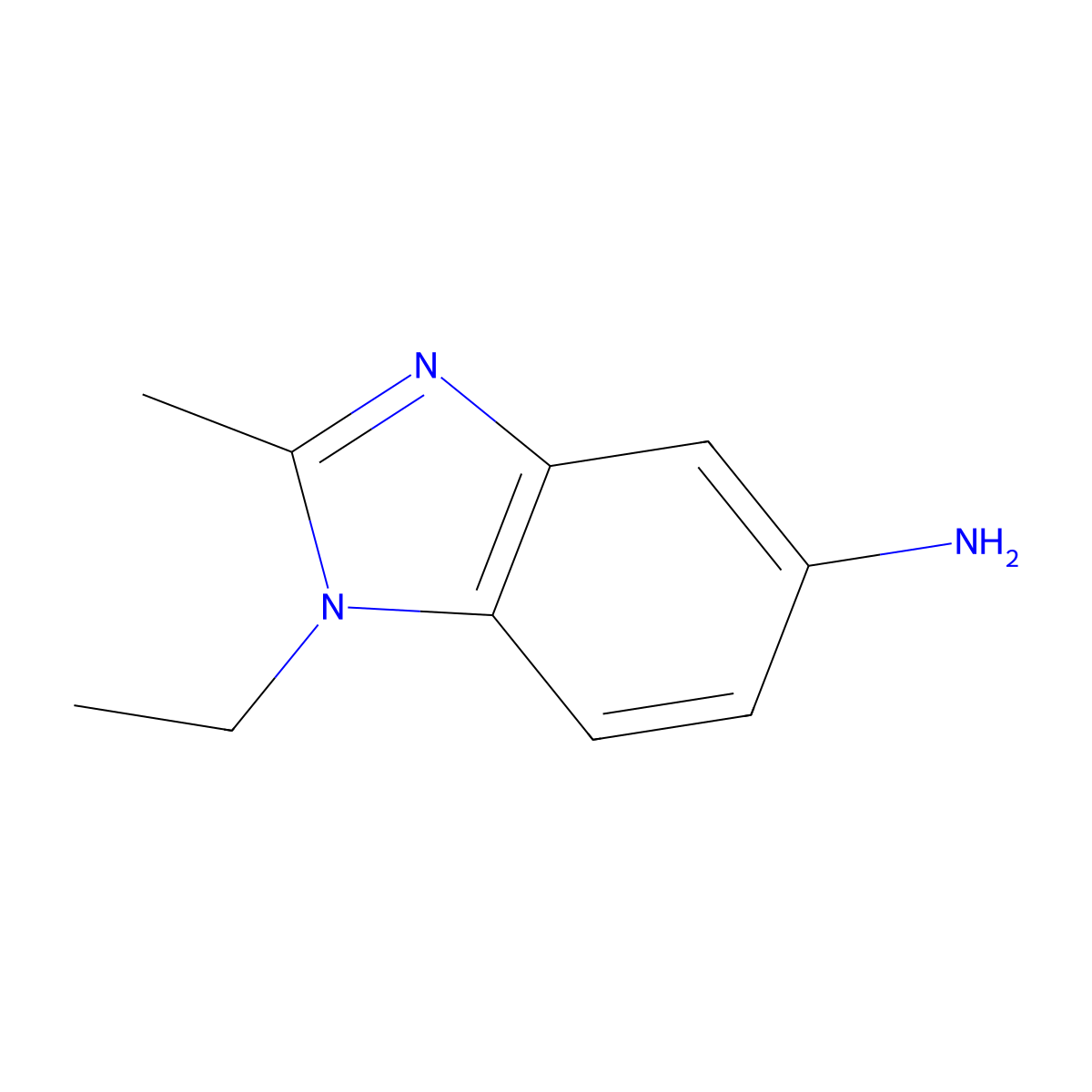 1-ethyl-2-methyl-1H-benzimidazol-5-amine molecular structure, CAS 20982-18-7