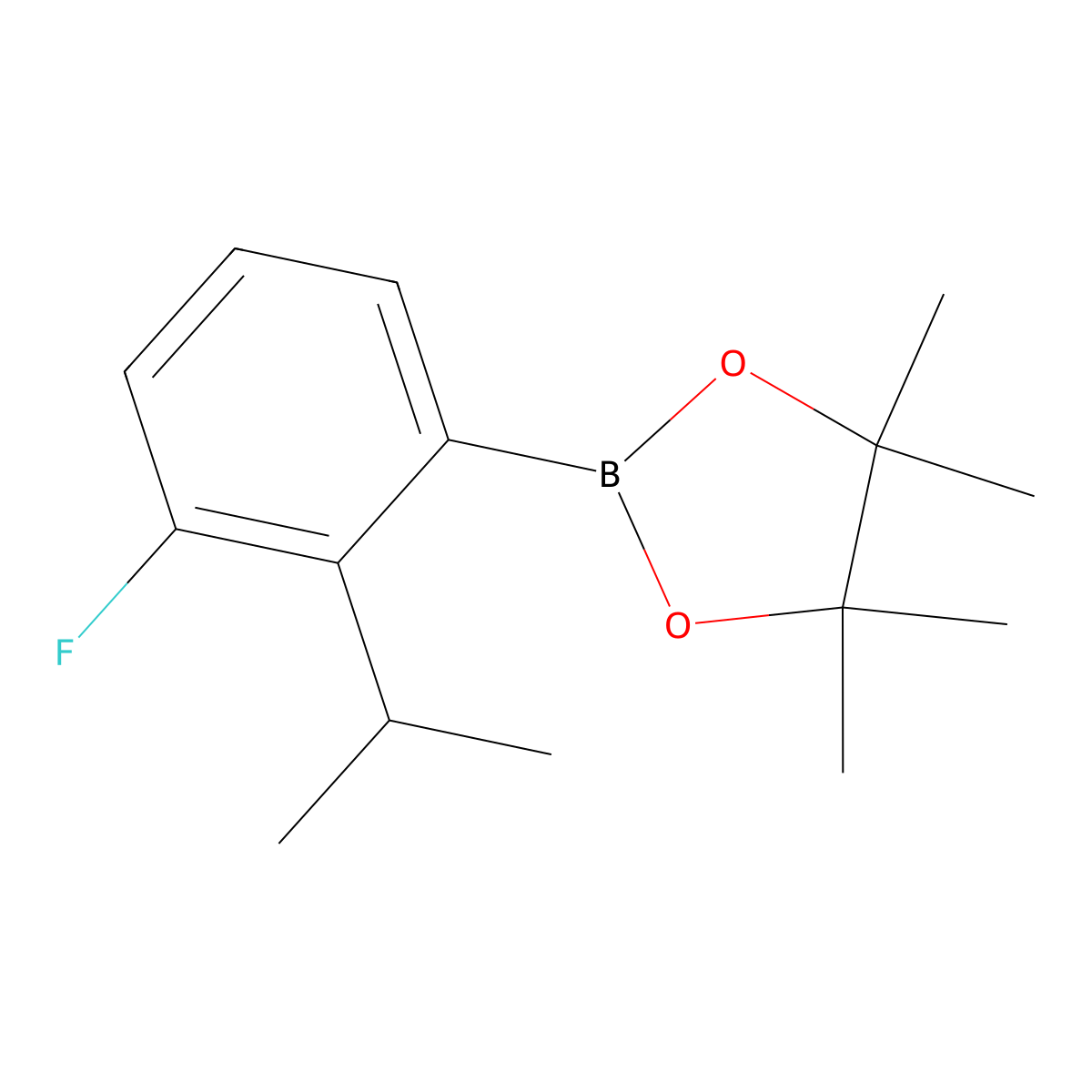 2-(3-Fluoro-2-isopropylphenyl)-4,4,5,5-tetramethyl-1,3,2-dioxaborolane molecular structure, CAS 2098215-61-1